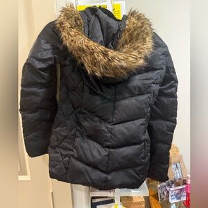 1 Madison Fur Collar Down Filled Black Coat